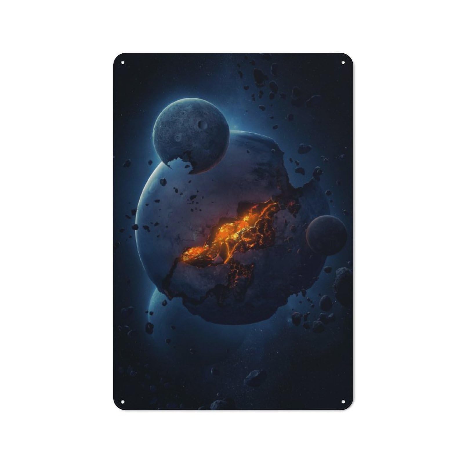 Junmoney Planet Go Boom Tin Wall Plaque 30X20cm With For Man Cave Or Games Room, A New Home Present For Leisure-Room Decor Enthusiasts