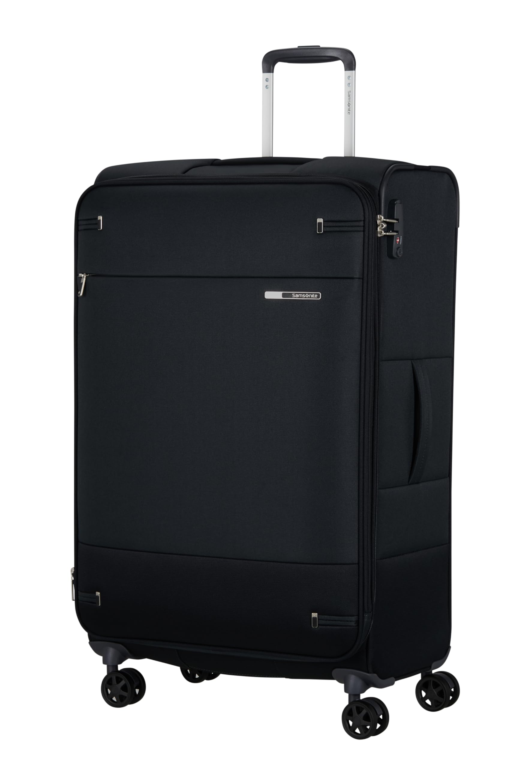 Samsonite Base Boost Facelift – Softside-Koffer 78 cm, groß, aufgegebenes Gepäck, TSA-Schloss, leicht und erweiterbar, 105/112,5 l, Schwarz