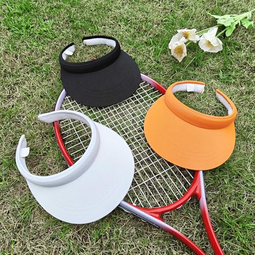 Image of 3 Pack Sports Sun Visor Hat Women Men Adjustable Clip On Visors Outdoor Golf Beach Cap