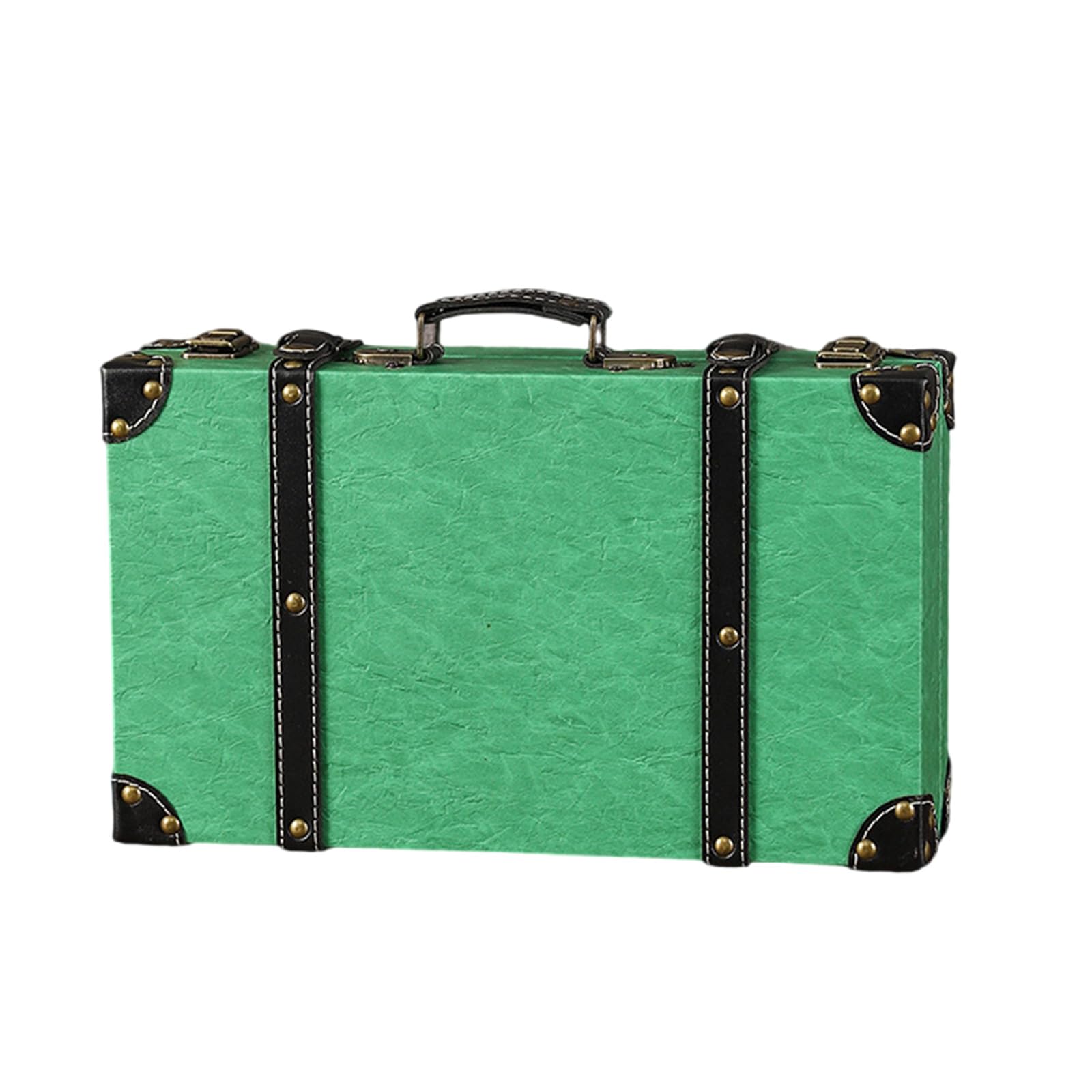 Jazuaiao Vintage Sturdy Leather Storage Box with Suitcases Designs for Jewelry and Small Items Use Suitcases Styles Jewelry Box