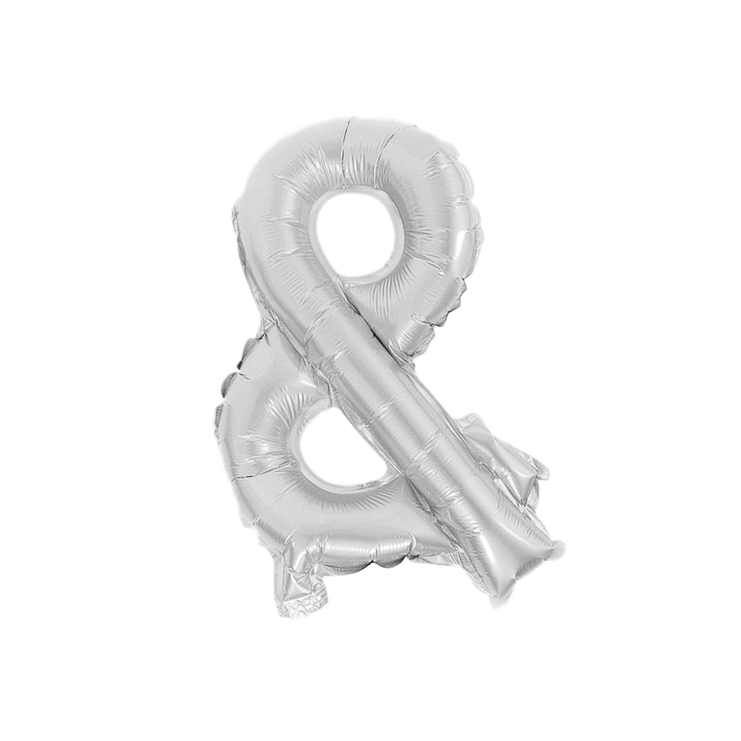 Foil Balloons Letters Silver - 40/80/100 cm - for Birthday Wedding Party Decoration Happy Birthday JGA Gift Balloon Graduation ABI Large XXL Small Mini (And Sign "&" 40 cm)