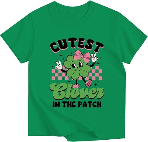Rixalor Kids Girl St Patricks Day Shirt Irish Shamrocks Graphic T-Shirt Paddy's 
