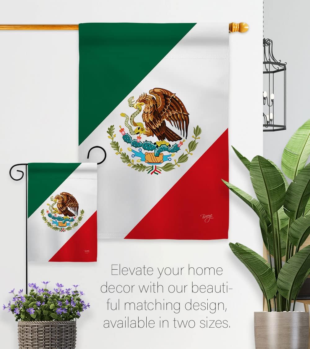 Breeze Decor G158019 Mexico Flags of The World Nationality Impressions Decorative Vertical Garden Flag 13" x 18.5" Printed in USA Multi-Color