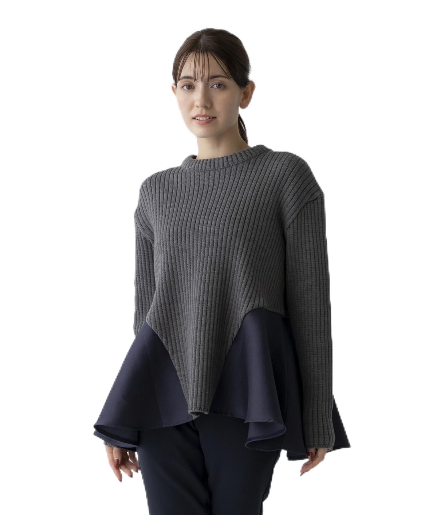 Sono - 日本製　sono ダークグレー　ポワンフレアニットプルオーバー Amazon | [ソーノ] ニットプルオーバー ポワンフレアニットプル