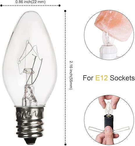 Miniatura 5 de Paquete de 12 bombillas de sal de 15 vatios, lámpara de sal del Himalaya, bombillas de repuesto originales E12, bombillas incandescentes de larga