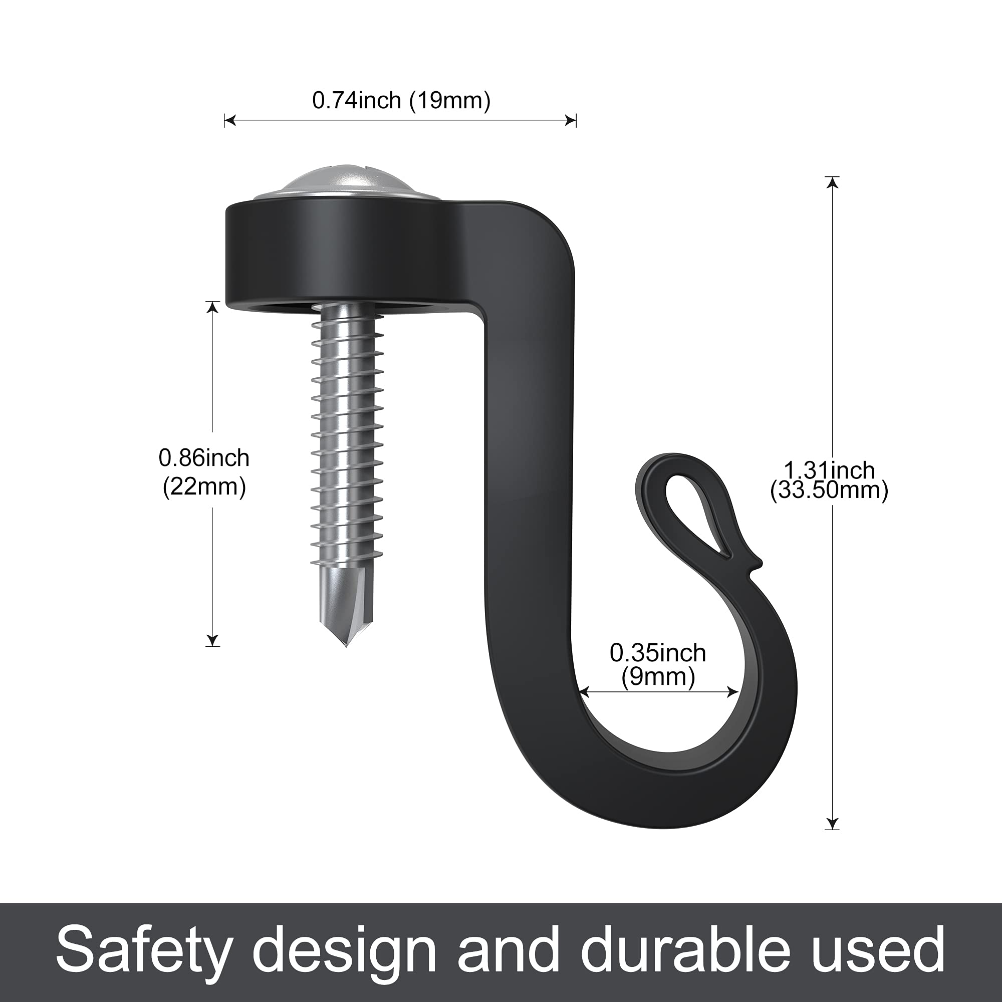 WIMNISV Pack of 22 Q-Hanger and Screws?Home Christmas Lights Hanger Hooks Indoor and Outdoor, for Garage New Year Parties, Easy Release Wire and Fairy Led Lights, Widthwise Screw (Pack of 22)