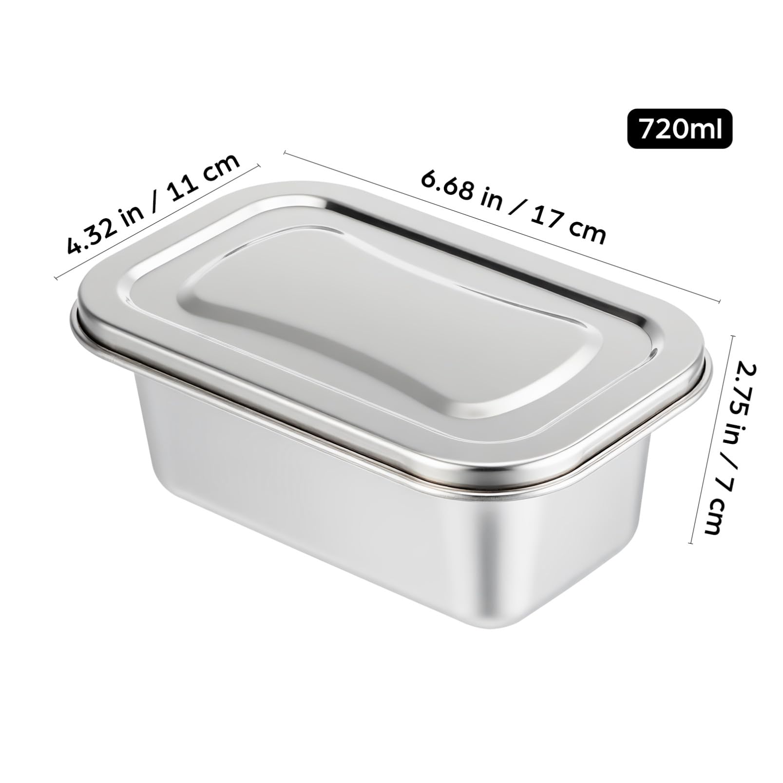 INOOMP Edelstahl Eisbehälter für Aufbewahrung und Gefrieren, Silber