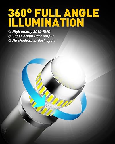 Miniatura 2 de AUXITO Bombilla LED blanca 1157, 400% superbrillante, 2057 2357 7528 BAY15D, bombillas LED para respaldo, señal inversa, intermitente,