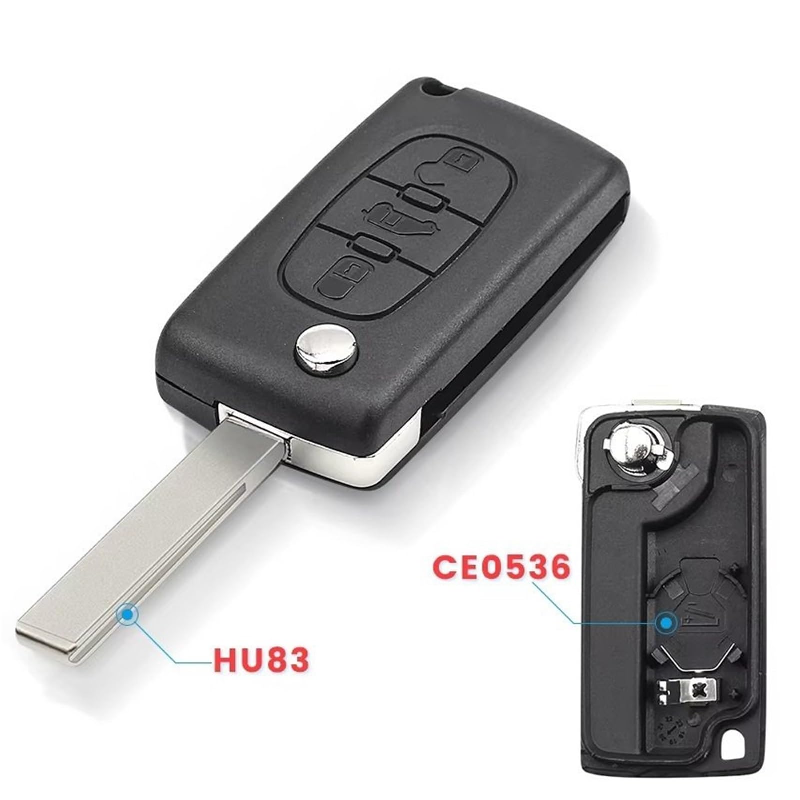 Compatibile Con Fiat Per Scudo 2007 2008 2009 2010 2011 2012 2013 2014 2015 2016 3 Pulsanti Custodia Chiave A Distanza Auto Borsette Accessori(HU83 Ce0536)