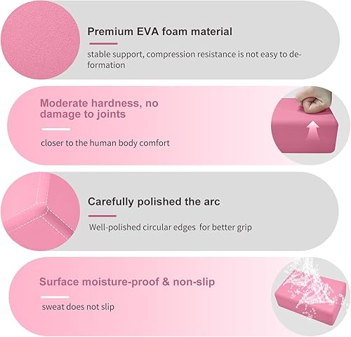 Miniatura 3 de Bloques de yoga, paquete de 2 bloques de espuma EVA Premuim, bloque de ejercicio duradero para yoga, pilates, fitness general, estiramiento,