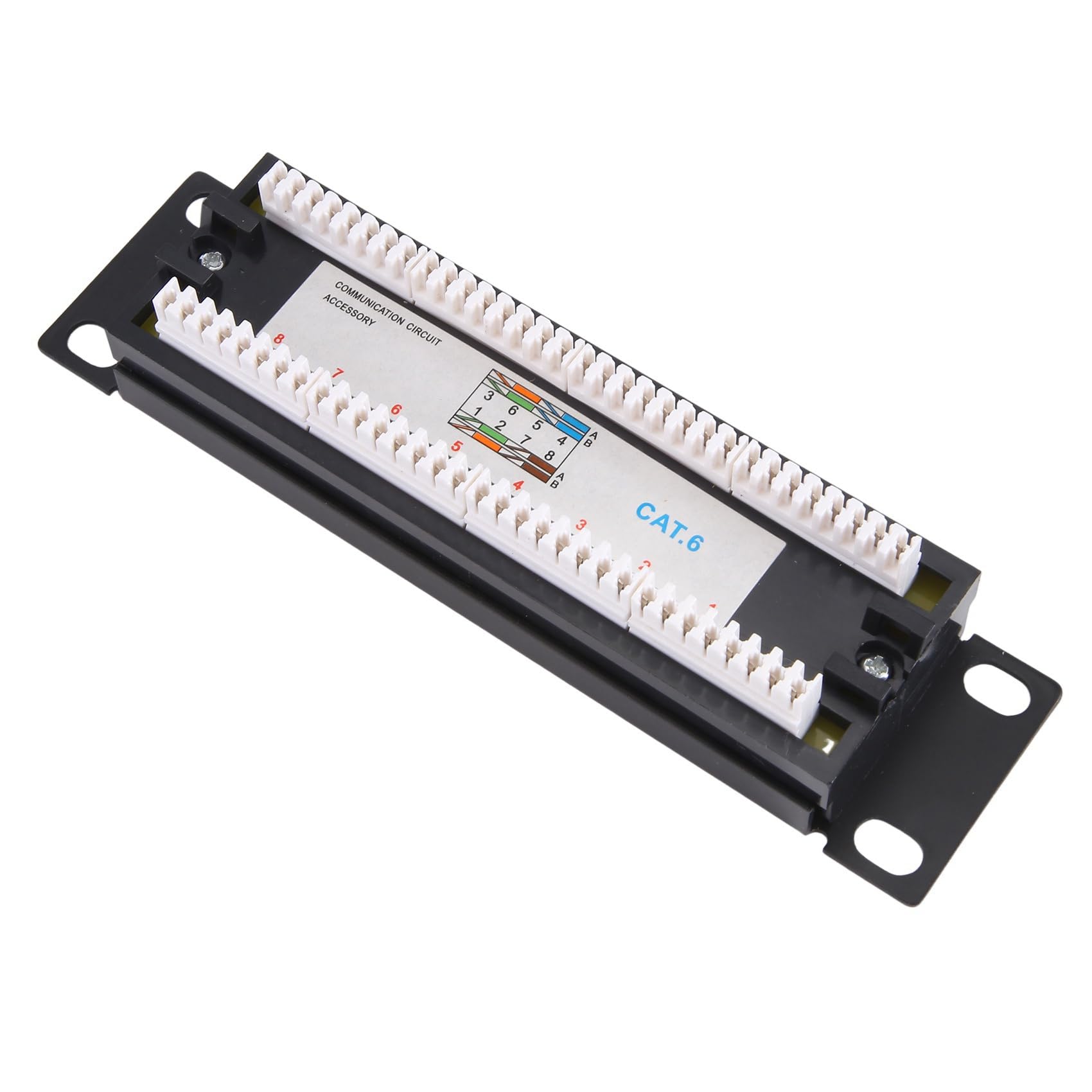 4X CAT6 8 Puertos Patch Panel Rack Network 6.89 Pulgadas 1U Montaje en Rack con Conector RJ45 para de Distribución Doméstico