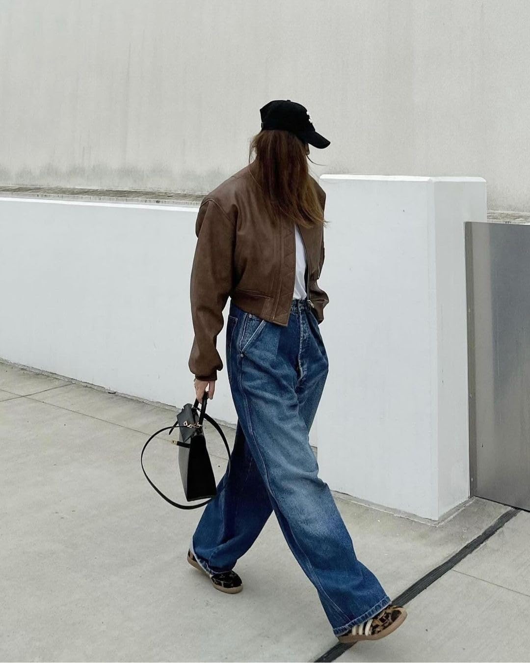 Cicy Bell Womens Faux Leather Bomber Jackets Baseball Collar Zip Up Cropped Biker Coat with Pockets - Image 3