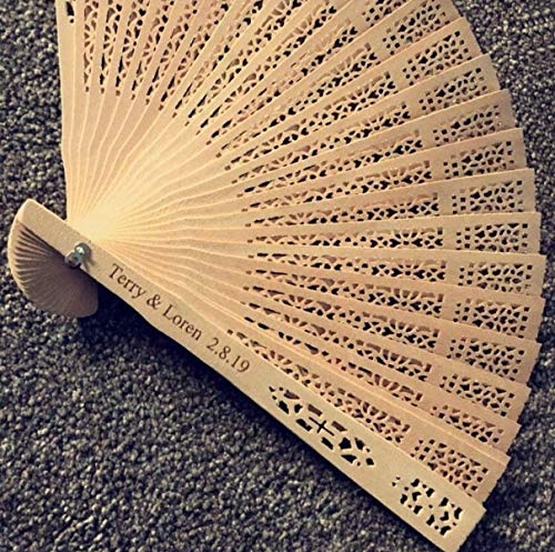 Atongham Customised Wedding Wooden Fans. Wedding Fan, Birthday, Engagement Party,Engraved Fans,Personalized Wood Fan Wedding Favours #TOP6