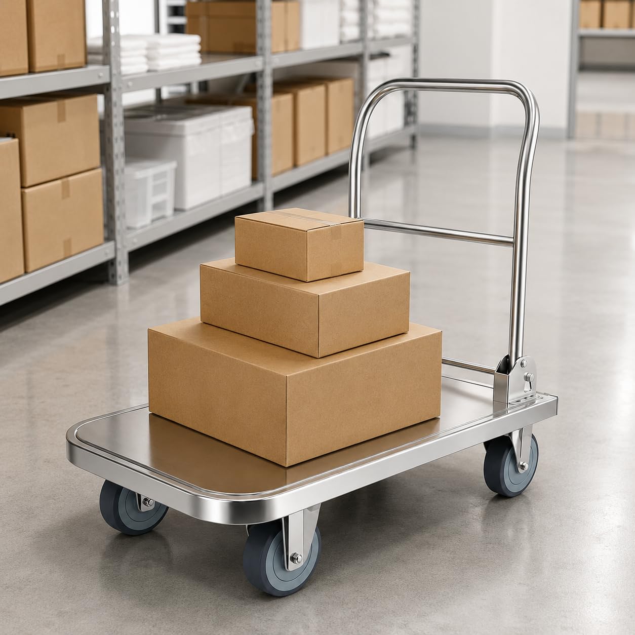 Carrello pieghevole con ruote da 10,2 cm e maniglia a spinta
