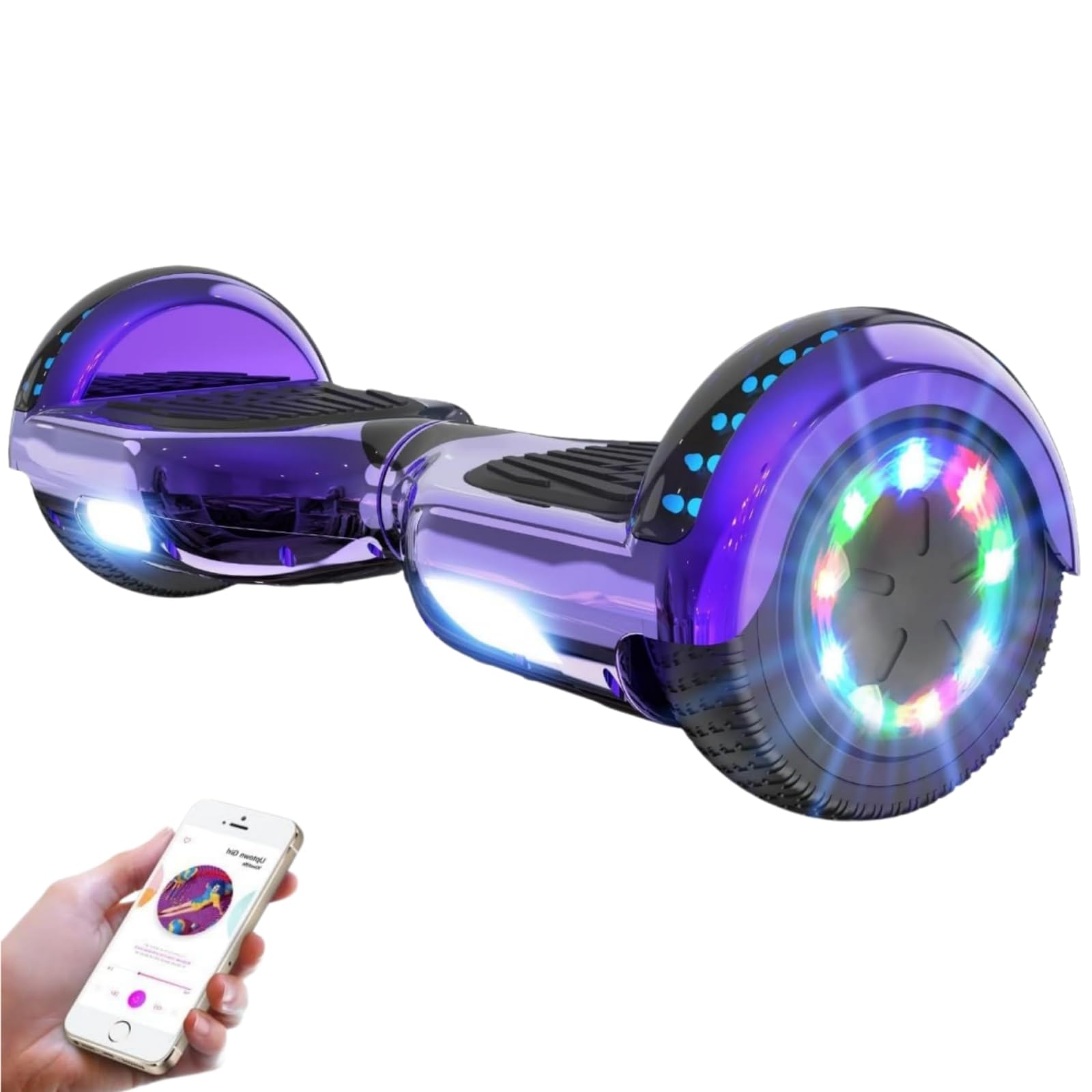 GeekMe Hoverboard Gyropode 6,5 Pouces, Électrique Auto-équilibré, Haut-Parleur Bluetooth Intégré, Enfants et Adultes