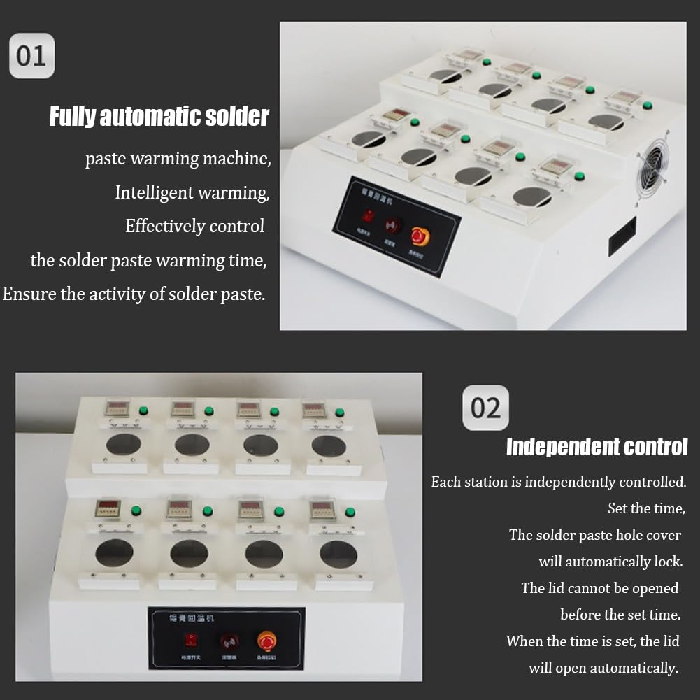 Máquina de recalentamiento de pasta de soldadura totalmente automática, máquina de recalentamiento de pasta de soldadura de pegamento rojo SMT de múltiples orificios, control independiente y soplado(8