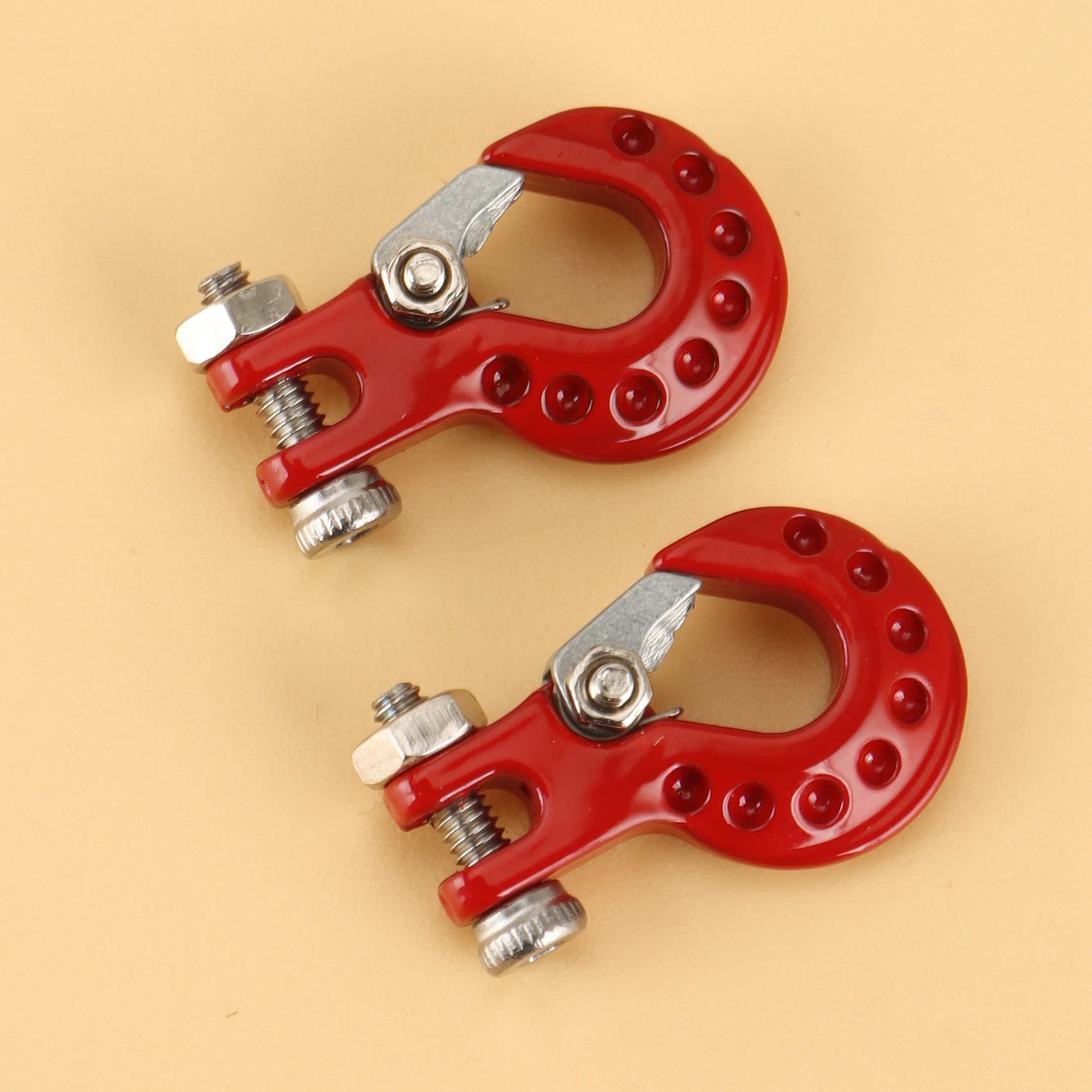 2 StüCke Metall AnhäNgerhaken Windenhaken Dekoration für 1/10 RC Crawler Auto SCX10 TRX4 D90 Upgrade Teile,1