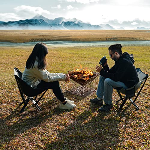 Mtrvr Portable Camping Chair, 900Lbs Capacity Heavy-Duty Compact Folding Chairs, Aircraft Grade Aluminum & Set Up In Seconds Outdoor Chairs For Beach Hiking Fishing Travel Picnic Backpacking, Black #TOP6