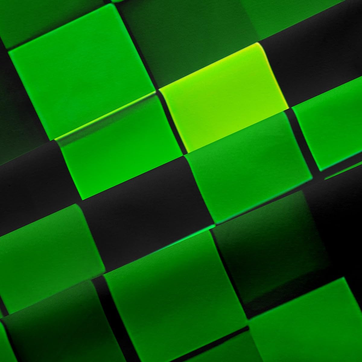 Manfei Pixelated Blocks Miners Rideaux occultants pour fenêtre de jeux vidéo Motif géométrique Patchwork Chambre à coucher Salle de jeux Vert 2 panneaux 117 x 137 cm