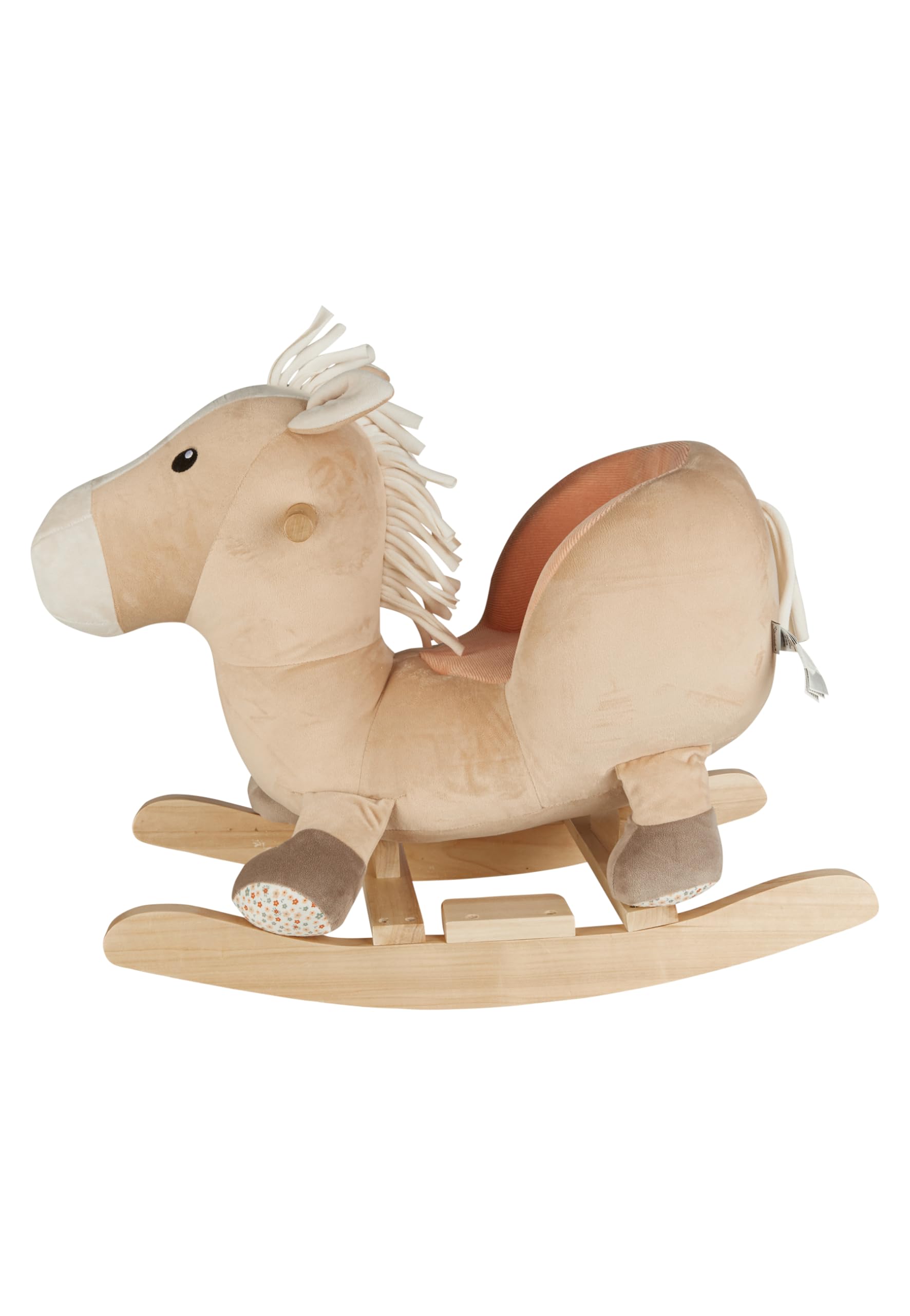 Sterntaler Schaukeltier Pferd Sunny - Schaukeltier aus samtig weichen Materialien - Schaukelpferd für Kinder mit Mähne und Schweif - Spielzeug Wippe für Baby und Kinder, lichtbeige