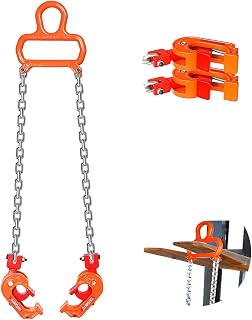 YATOINTO Updated Chain Drum Lifter 2200 lbs Load Capacity Works Great with Fork Lifts or Cranes Alloy Steel Frame G80 Galvanized Lifting Chain for Plastic and Metal Drum,Orange