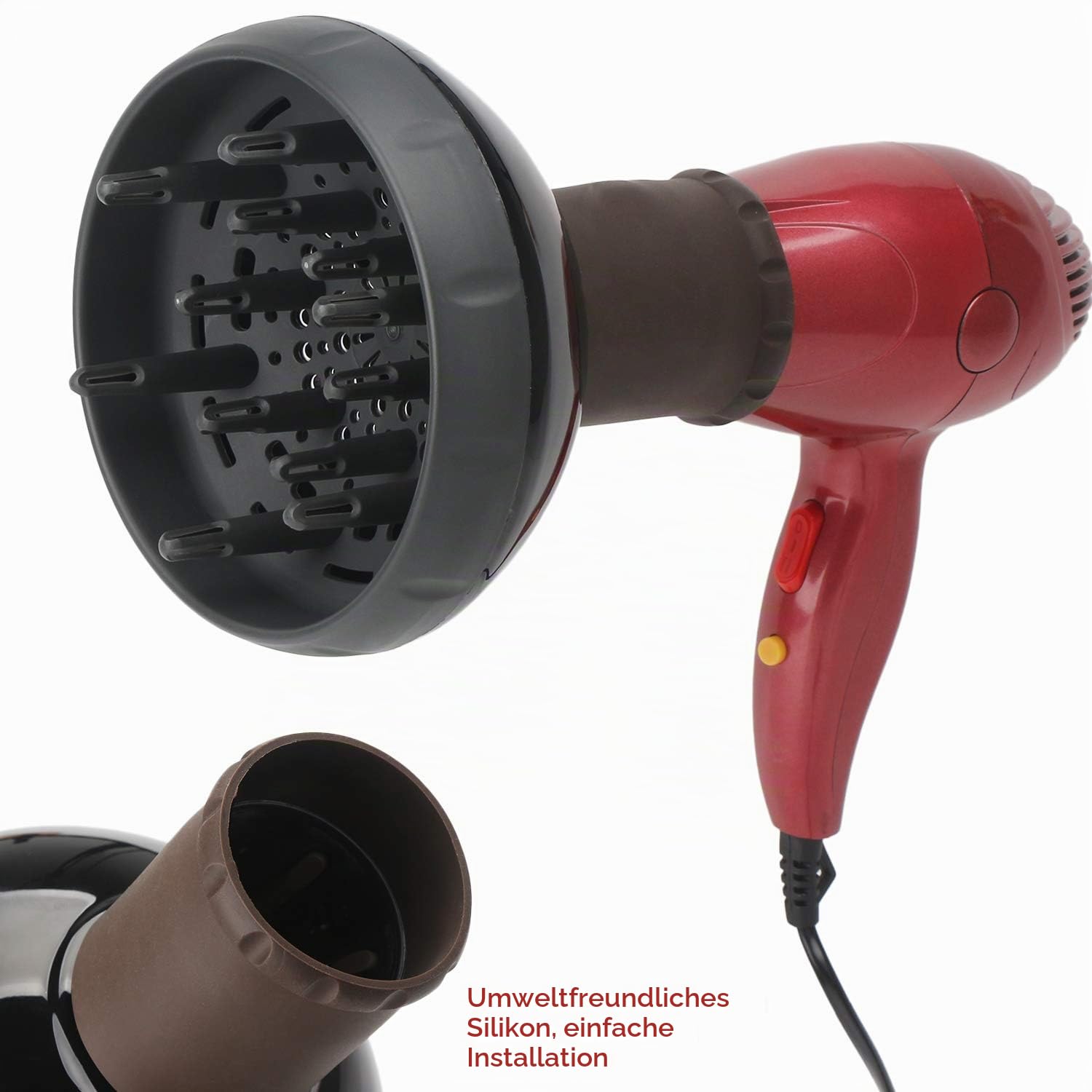 Segbeauty Haardiffusor für lockiges Haar, Verbesserter Diffusor für gewelltes Haar Professioneller Salon-Diffusor-Aufsatz ohne Kräuselung für Föhn mit 1,57 "-1,97" -Düse