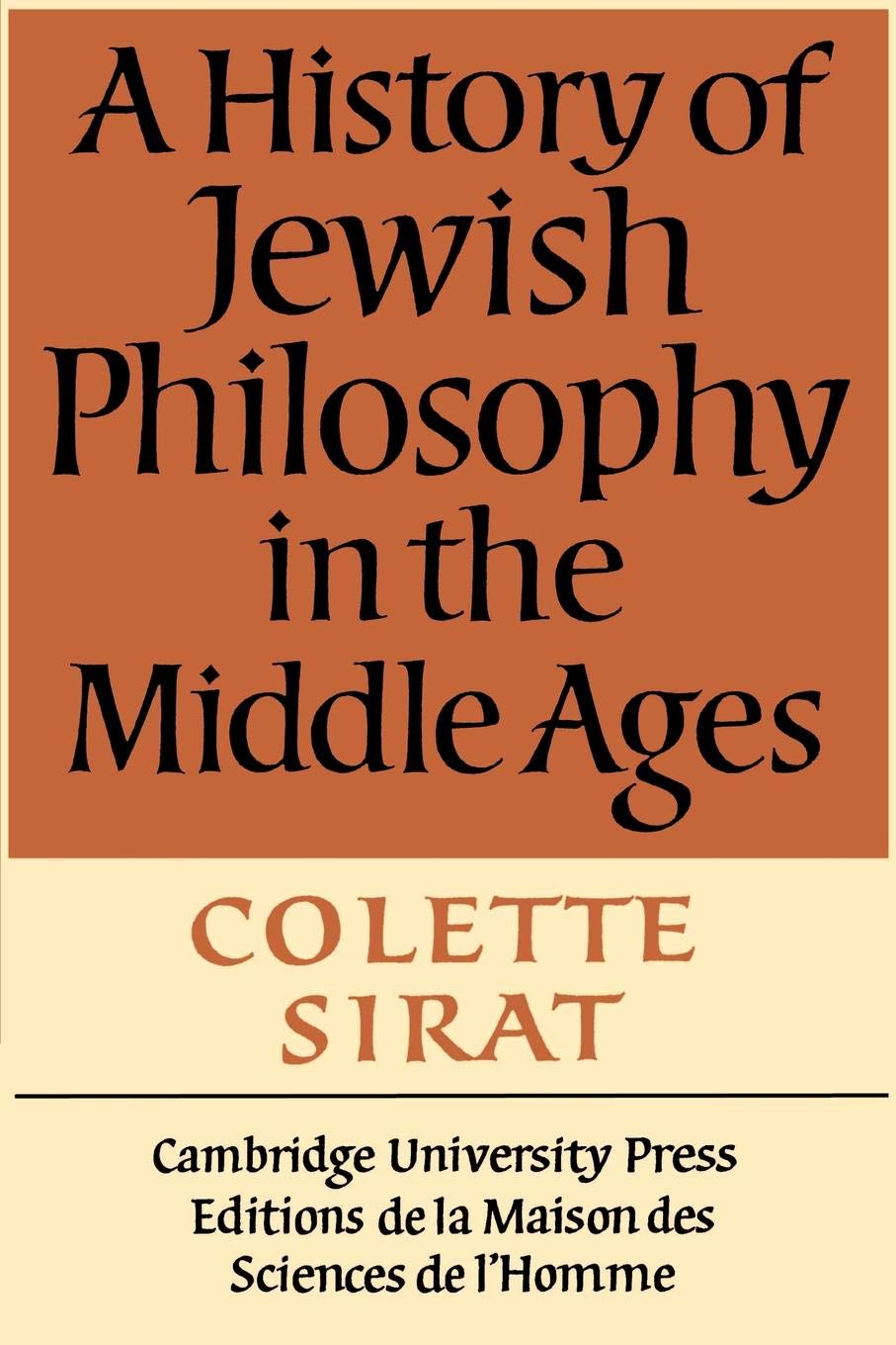 A History of Jewish Philosophy in the Middle Ages