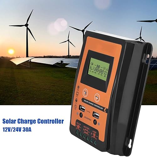Miniatura 3 de Fydun MPPT Controlador de carga solar de 12 V24 V, panel solar, regulador de batería, pantalla LCD USB doble, regulador de corriente, 30A, 50A, 70A,