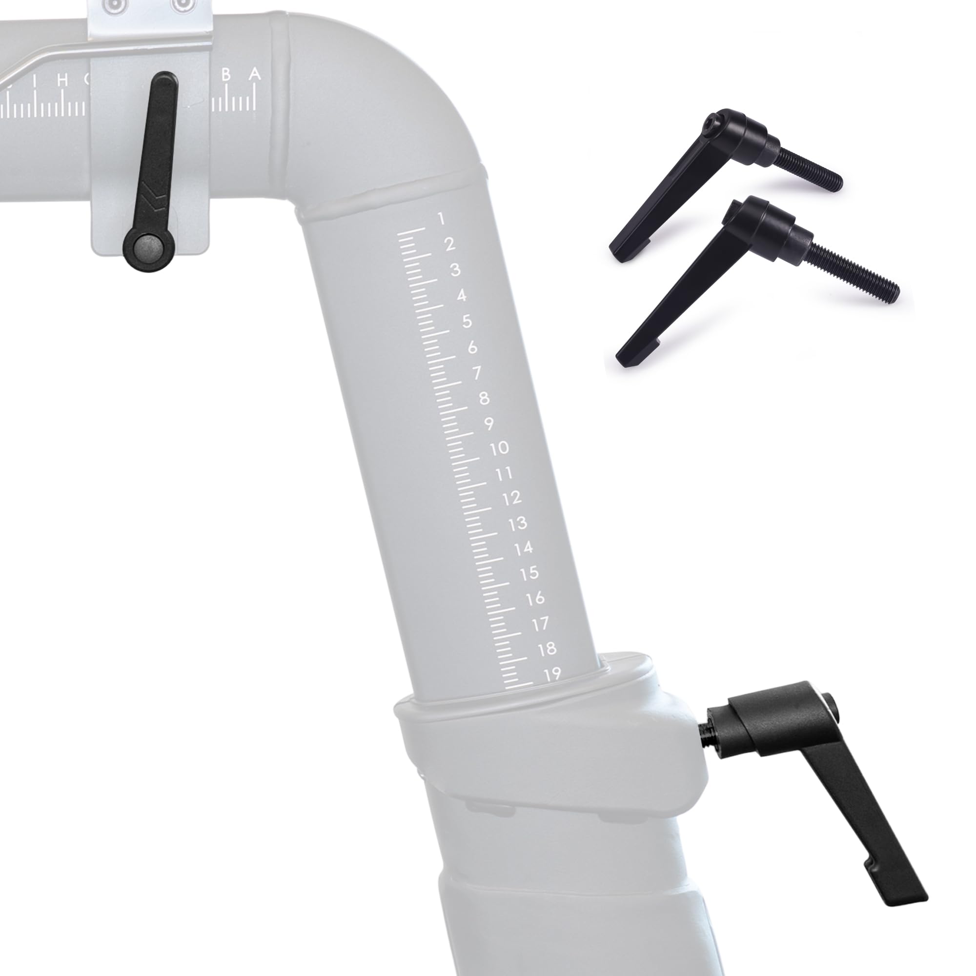 Replacement Seat & Handlebars Slide Adjustment Handles - L Handle for All Peloton Bikes (Original Peloton Bike & Bike+ and Cross Training Bike & Bike+) - All Metal Handles 2-Pack