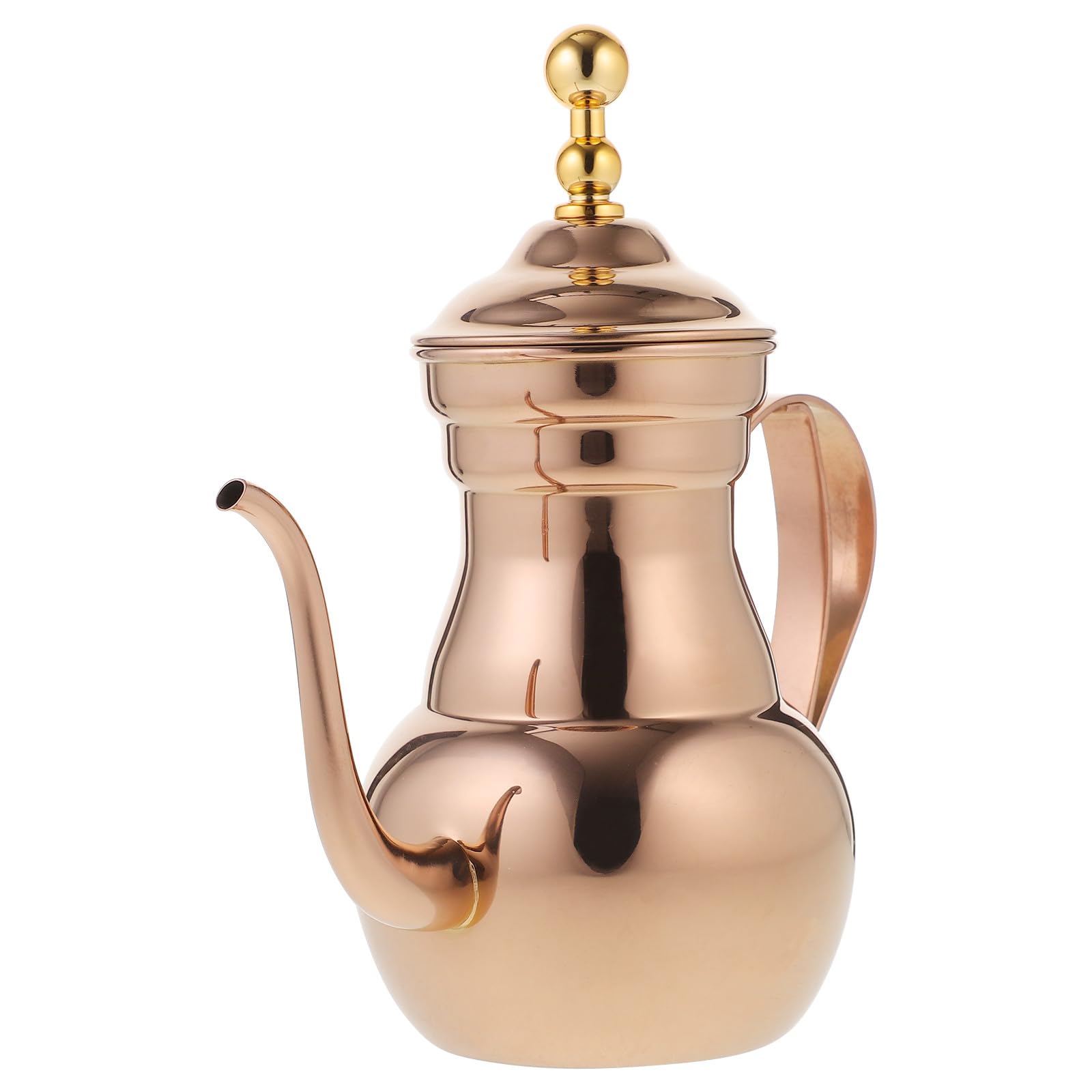 Tetera de Acero Inoxidable 0,7 L con Filtro y Mango Aislante Color Chocolate para Té y Café, Adecuado para Hogar, Oficina y Hostelería