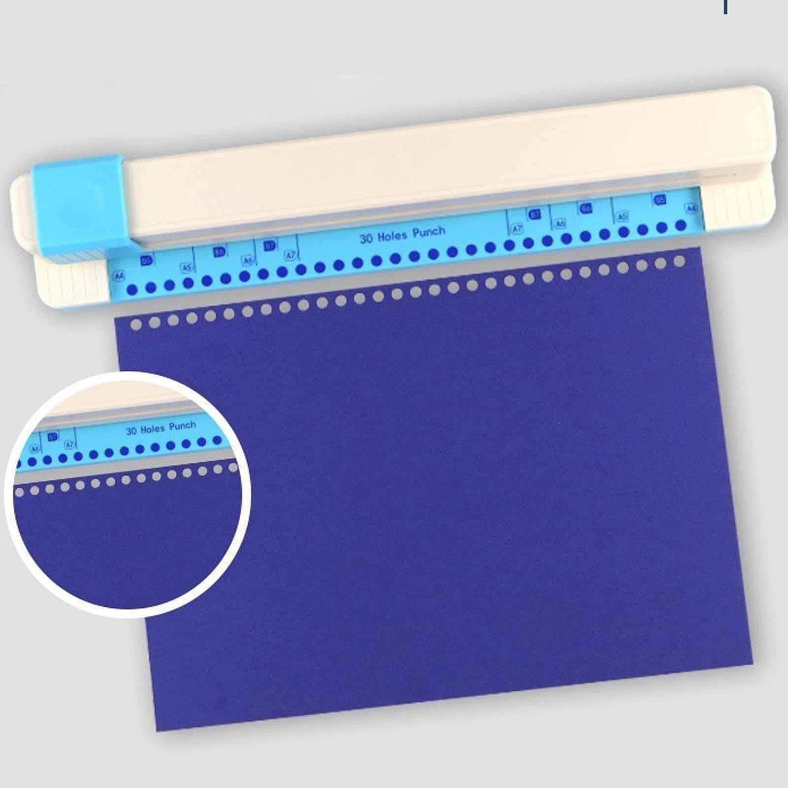 MagiDeal Perforatrice à Papier 30 Trous, Perforatrice Manuelle Réglable Perforatrice de Bureau, Base Antidérapante, Fournitures de Bureau, pour Feuilles Mobiles A4 B5 A5, Papier Artisanat
