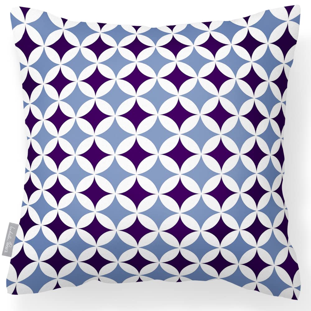 Izabela Peters Waterproof Outdoor Cushions, 43 cm, Filled, Bahia - Shades of Blue, Garden & Chair Cushions