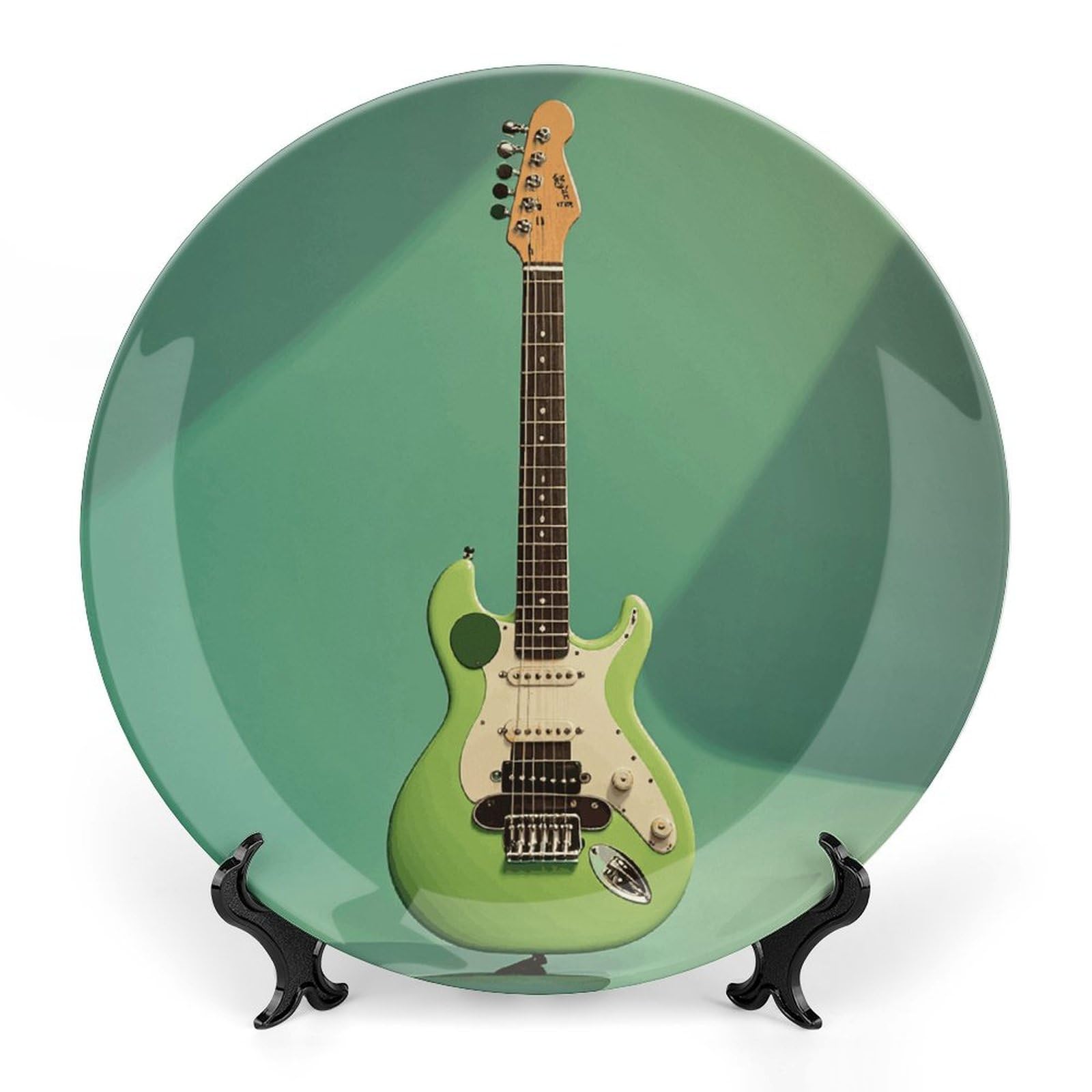 Décoration artistique pour salon avec assiettes en porcelaine verte de 18 cm