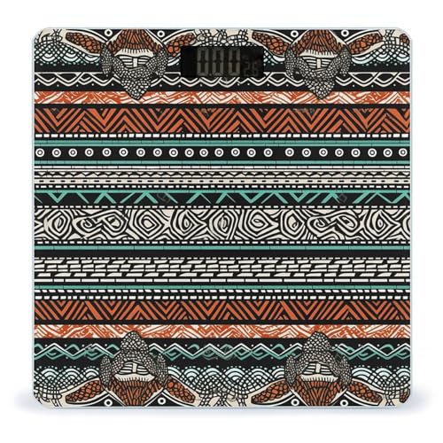 Báscula digital de baño Ethnic Turtle con vidrio templado miniatura 1