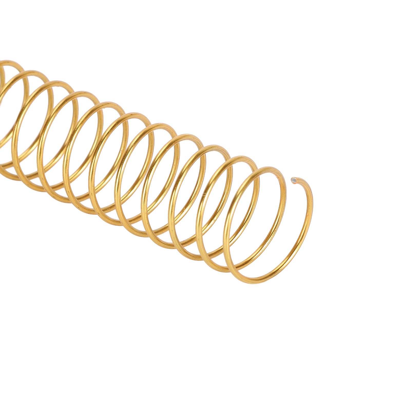 Set di bobine per rilegatura a spirale con finitura dorata, dorso da 19 mm di diametro - passo da 4 a 1, 48 anelli - 100 pezzi, capacità di 170 fogli per documenti in formato A4 e (Oro)