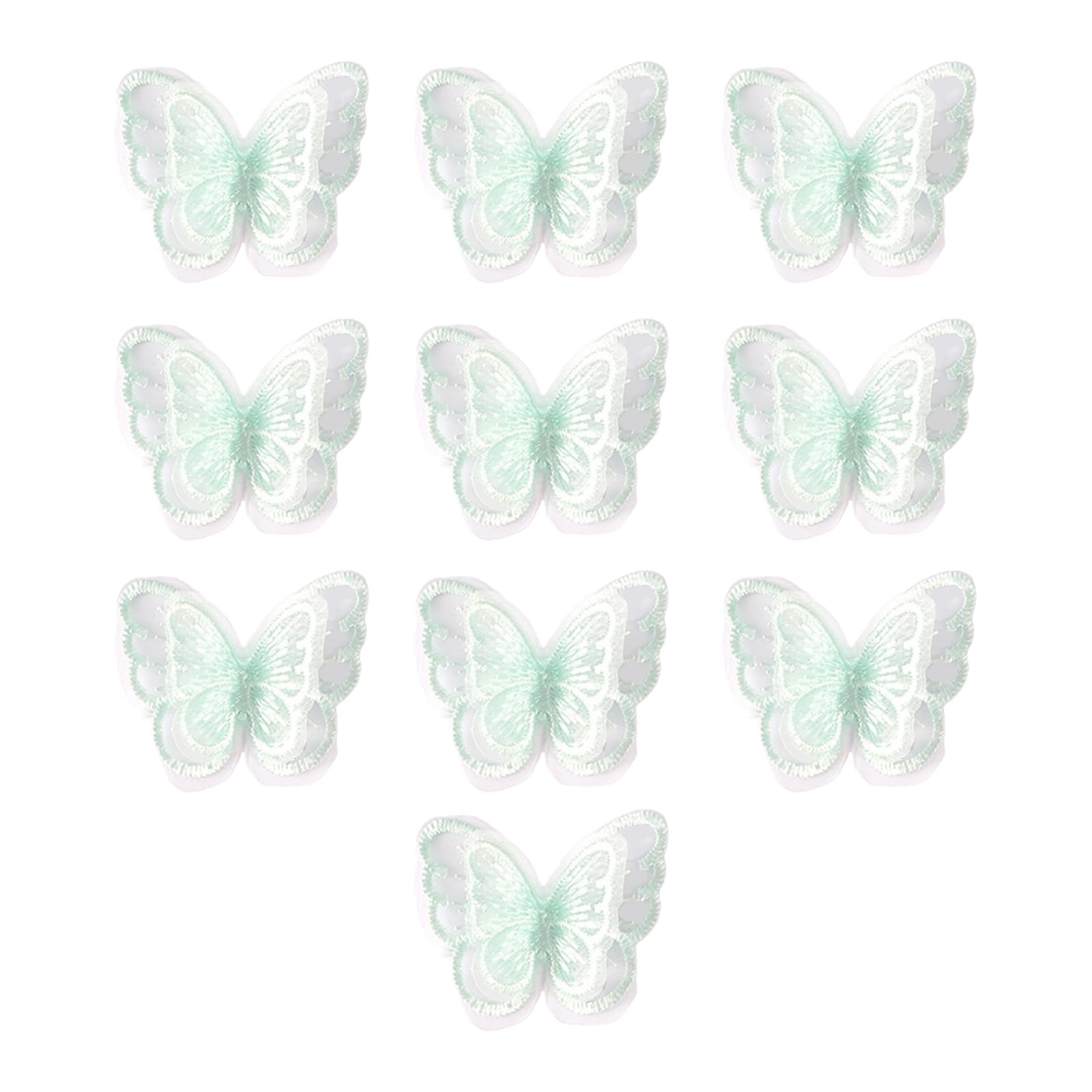 HGENAHGTF 10Pieces Butterfly Appliques Embroidery Sew on Patches for Sewing Craft Wedding Dress Clothing Embellishment Sew on Applique Patches
