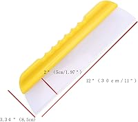 Vista 2 de Forgrace Cuchilla de agua flexible de silicona de 12 pulgadas con barra en T para coche o hogar mango amarillo de vidrio
