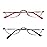 REAVEE 2 Pack Retro Designer Half Moon Reading Glasses for Women Men Spring Hinge Half Frame Readers Stylish Slim Eyeglasses with Pouch, Red and Gun Grey 1.0
