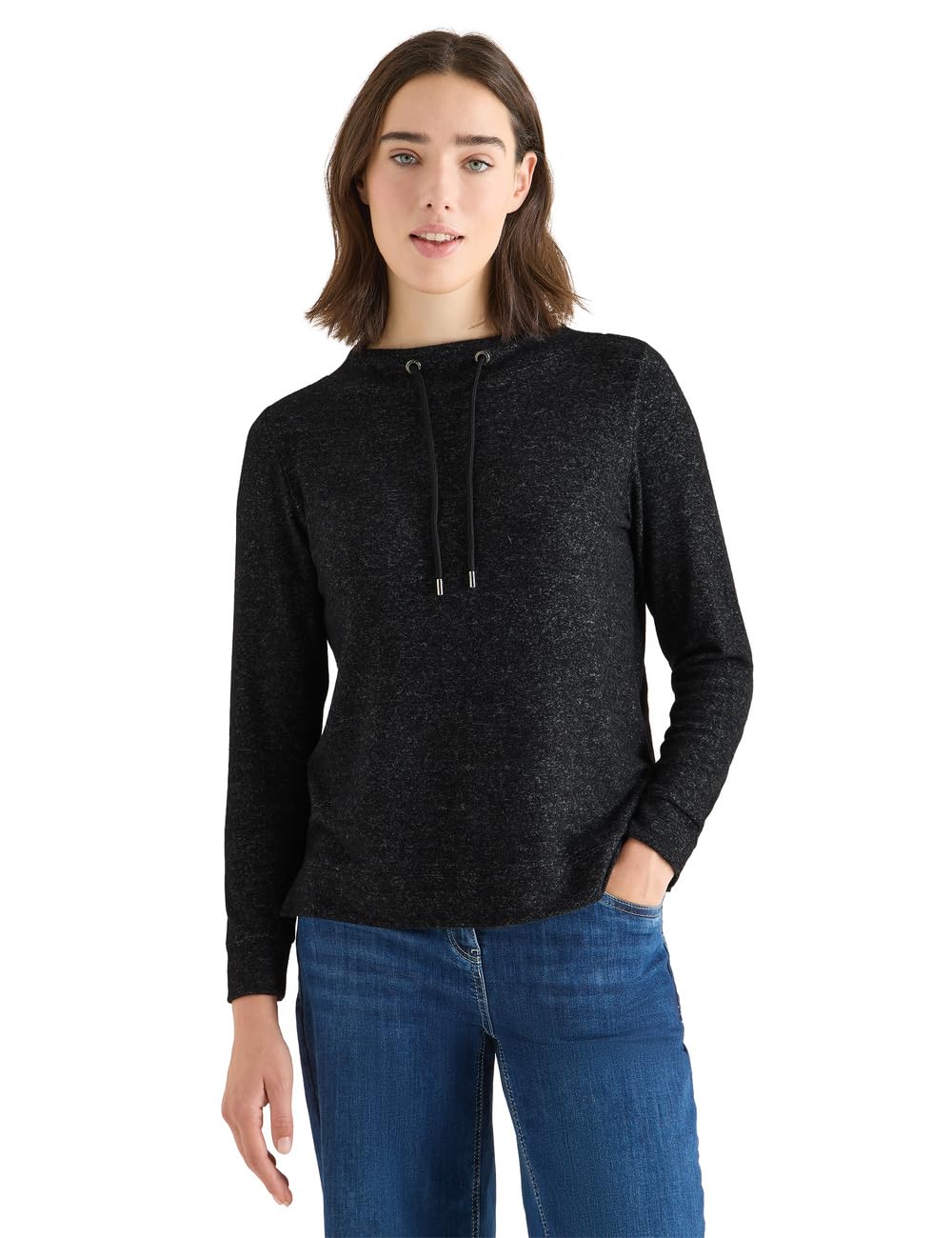 Cecil Damen Cosy Melange Langarmshirt