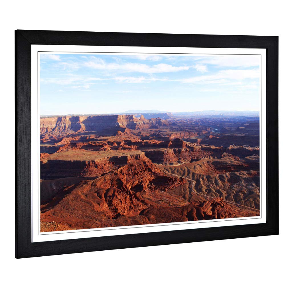 Big Box Art Framed Print of The Grand Canyon Mountain Landscape (2) Design | Wall Art Picture | Home Decor for Kitchen, Living Room, Bedroom, Hallway, Black, A2 / 24.5x18 Inch / 62x45cm