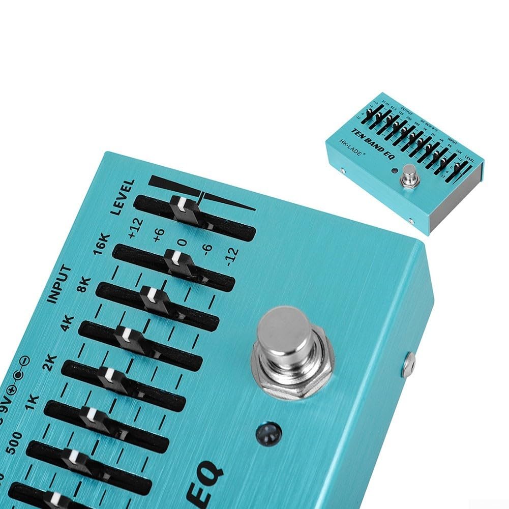 Pédale d'égaliseur à 10 bandes pour guitare True Bypass pour basse 4 cordes/5 cordes et guitares 6 cordes/7 cordes