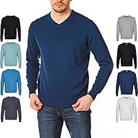 Castle Point Maglione maglione lavorato a maglia in cotone morbido al tocco con scollo a V da uomo