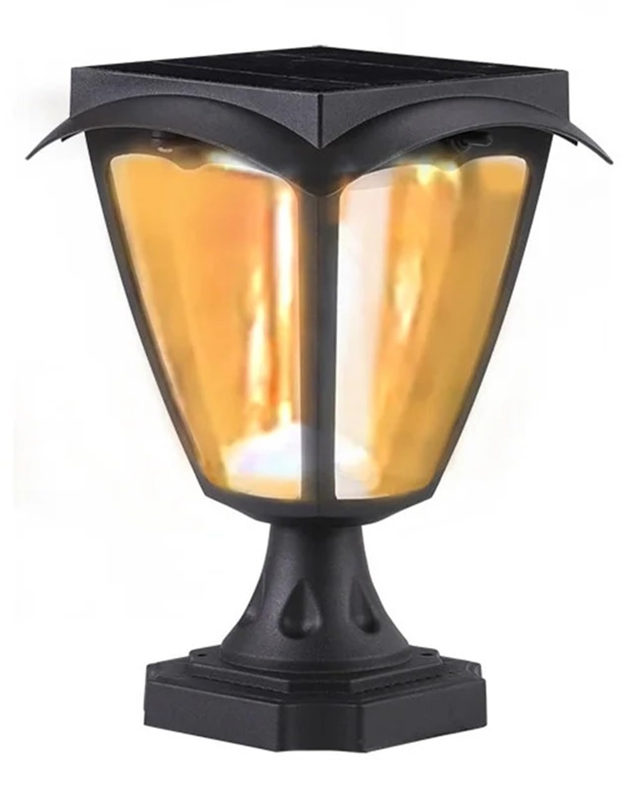 Lampe LED Solaire Pilier Extérieur haut de gamme : design connecté pour entrées prestigieuses