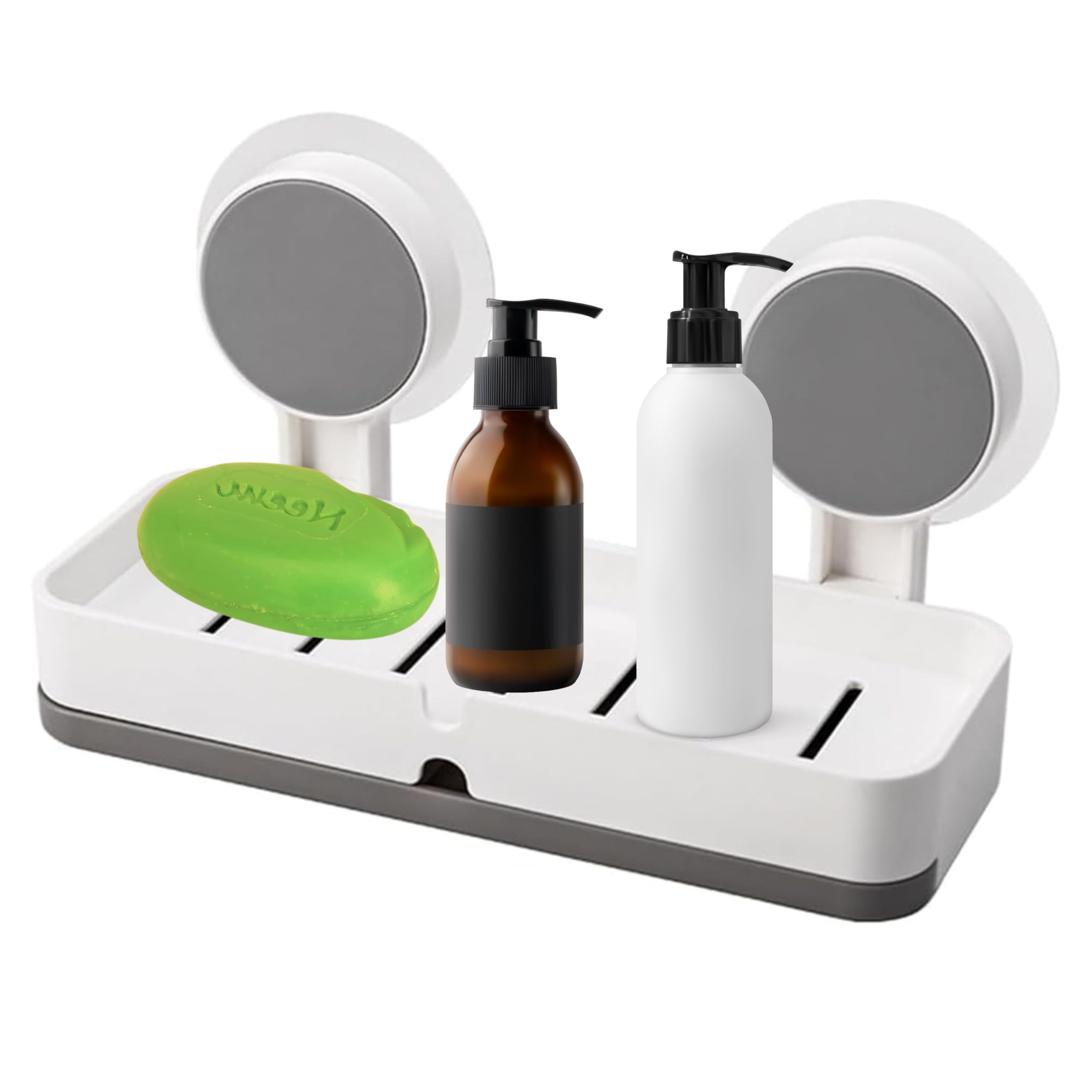 JIALTO Plastic Wall Mounted Drain Soap Box for Bathroom | Non-Drill Wall Mount Magic Sticker Self Adhesive Soap Stand for Bathroom with Removable Drain Tray | Single Drawer Soap Box - 5 kg