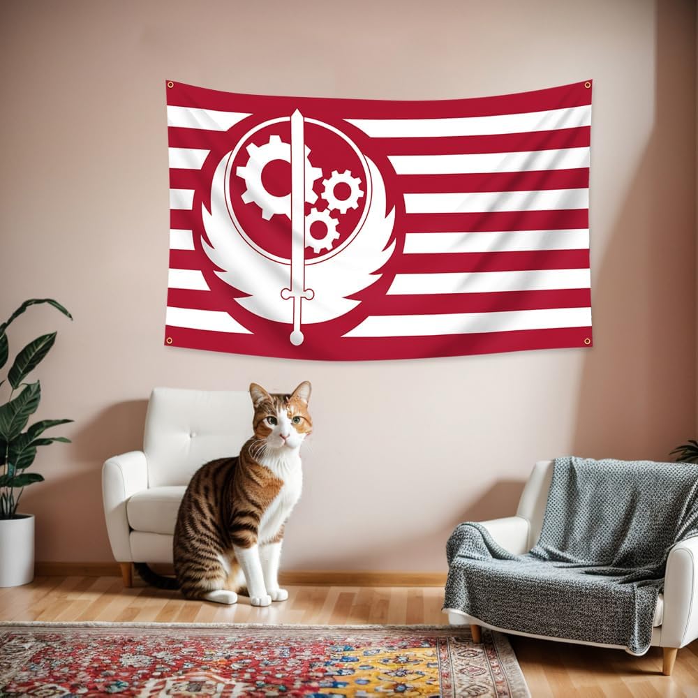 Brotherhood of Steel Fallout Red Flag Banner 3x5 feet Large Flag(Bright & Vibrant 150D Polyester,Brass Grommet) - Image 5