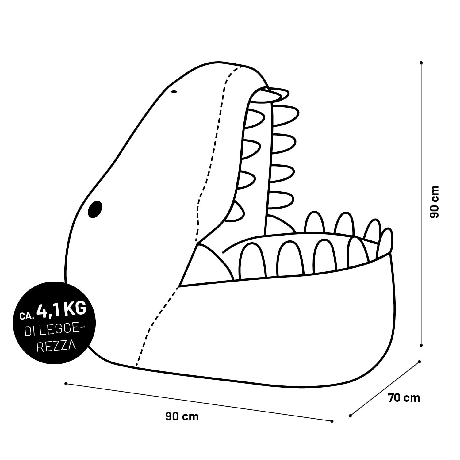 Lumaland Pouf Dino Animal Design | Pouf per interni ed esterni per bambini | Combinabile con gli amici di Animal Line | 90 x 90 x 70 cm [verde]