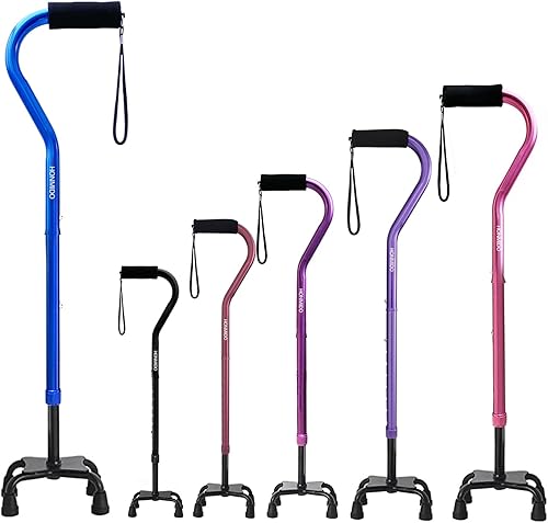 Miniatura 11 de Bastón plegable y ajustable para hombres y mujeres y personas mayores, ligero y resistente con base de 4 puntas para mayor equilibrio de