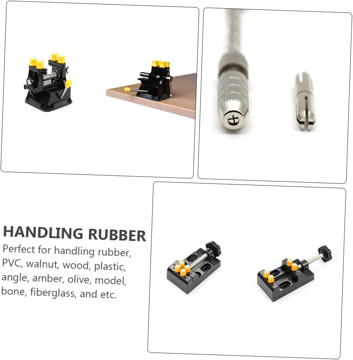 jojofuny Hand Driller Vise for Wood Plastic Jewelry Carving Compact Size Light Weight Portable Drill Bits Set