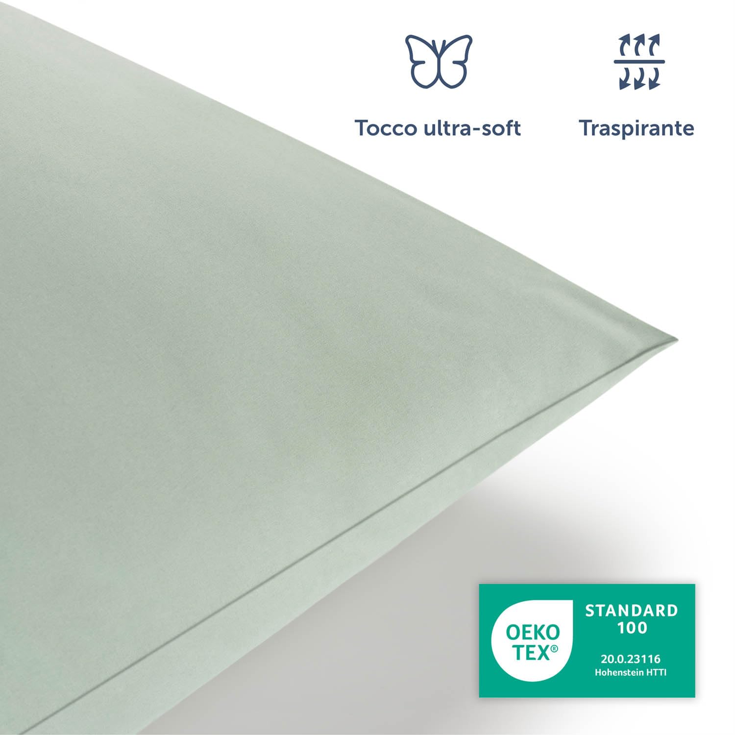 Blumtal Copripiumino Una Piazza e Mezza 200x220 e Federe 50x80 - Set di Lenzuola in microfibra extra morbida certificata Oeko-Tex, Set Copripiumino con 2 Federe - 3 pezzi - Verde Chiaro