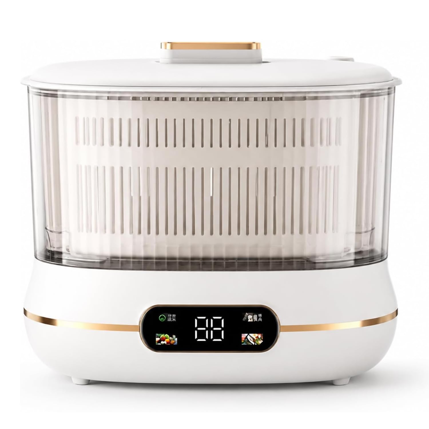 HiJiuAn Electrolysis Fruit Washing Device, Fruit Vegetable Washing Machine, 10L Large Capacity, 7-color Ambient Light, Touchscreen Design, for Produce, Meat, Seafood, Tableware